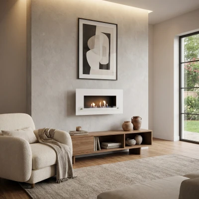 White Monima Duo bioethanol fireplace from Nordlys Denmark White Monima Duo bioethanol fireplace from Nordlys Denmark