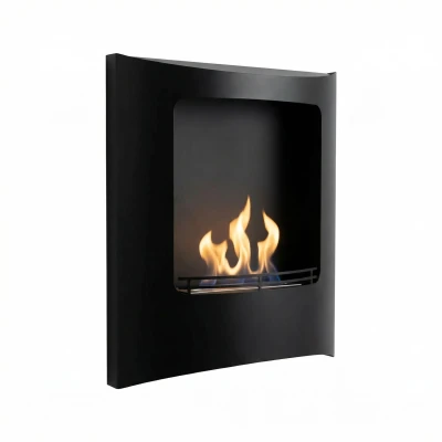 Retra Duo black wall mounted bio fireplace from Nordlys Denmark Retra Duo black wall mounted bioethanol fireplace from Nordlys Denmark