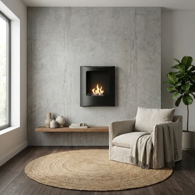 Retra Trio black wall mounted bioethanol fireplace Retra Trio black wall mounted bioethanol fireplace from Nordlys Denmark