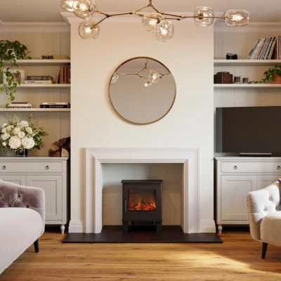 ACR Malvern Electric Elpejs – Klassisk Brændeovnslook (1-2 kW) ACR Malvern Electric elpejs i brændeovnsdesign med realistisk flammeeffekt
