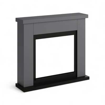 TAGU Frode Gris - Marco para chimenea moderno, ideal como revestimiento decorativo para chimeneas el&eacute;ctricas. Estilo contempor&aacute;n