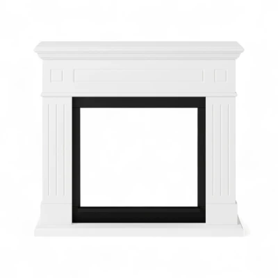 Marco de chimenea Larsen Blanco de TAGU, dise&ntilde;o cl&aacute;sico y elegante