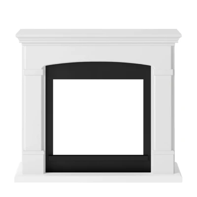 Marco Helmi Blanco de TAGU para chimenea el&eacute;ctrica, dise&ntilde;o cl&aacute;sico y elegante