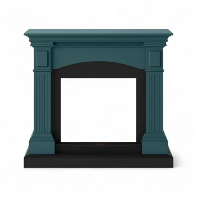 Marco para chimenea TAGU Magna Turquesa, revestimiento decorativo cl&aacute;sico