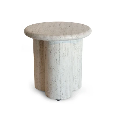 Side Table Rib Travertine