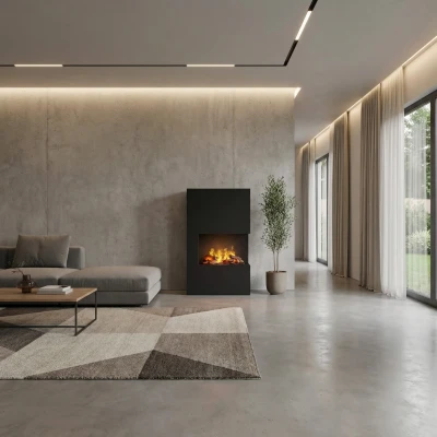 Glow Fire Tucholsky Venstre Hj&oslash;rne Sort - OMC 600 | Fritst&aring;ende Vanddamppejs, Sort, 91 cm x 150 cm x 35 cm