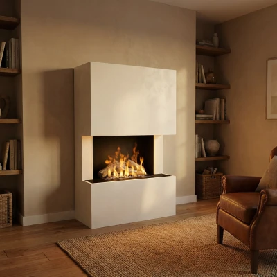 Glow Fire Tucholsky 3-sidet Hvid Vanddamppejs - Køb Online Glow Fire Tucholsky 3-sidet Hvid - OMC 600 | Fritstående Vanddamp Pejs, Hvid, 91 cm x 150 cm x 35 cm