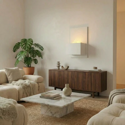 ScandiFlames Electric Brekke White steam fireplace