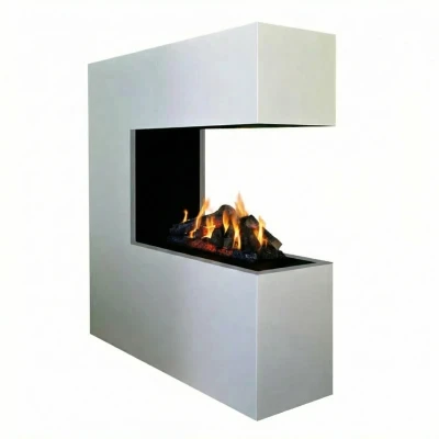 Glow Fire Schiller Hvid - OMC 600 | Fritst&aring;ende vanddamp pejs, 120 cm x 120 cm x 38 cm