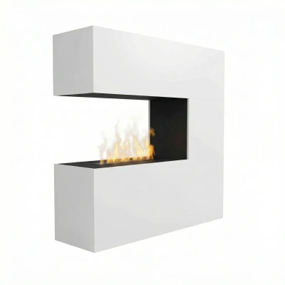 Glow Fire Schiller Hvit - OMC 600 | Frittst&aring;ende vanndamp peis, 120 cm x 120 cm x 38 cm