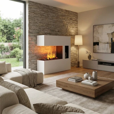 Glow Fire Schiller Pocket Elektrisk Pejs Hvid &ndash; Moderne Fritst&aring;ende Design med Vanddamp