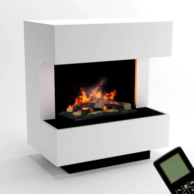 Camino Elettrico Glow Fire Kleist &ndash; Opti-Myst Cassette 600, bianco, 90 cm x 50 cm x 80 cm