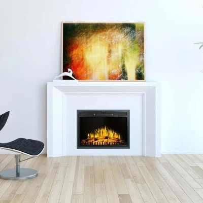 75cm indbygnings LED elpejs Klassisk 75 cm LED-pejs i sort til plan montering.