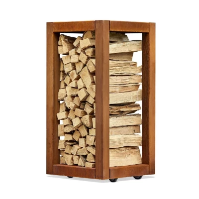 RB73 Quarubox br&aelig;ndeopbevaring i cortenst&aring;l med rust-look til haven