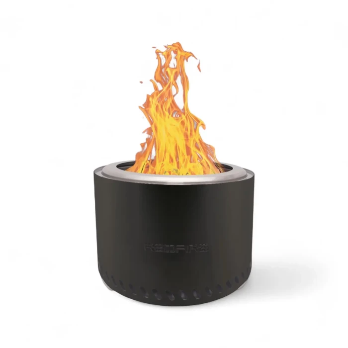 Volcano Extra Large matte black fire pit &ndash; stainless steel for garden use