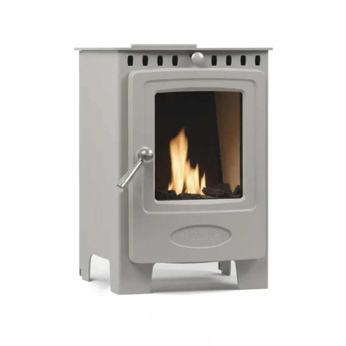 Arada Solution 4 Bioethanol Freestanding Bioethanol Stove in Mist Grey
