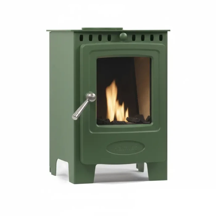 Arada Solution 4 Bioethanol Freestanding Bioethanol Stove in Peapod Green