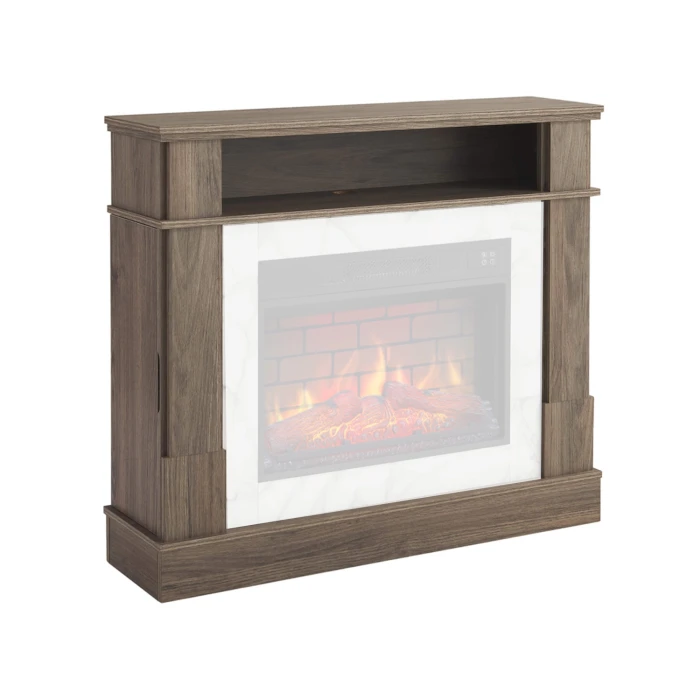 Marco de chimenea For en roble gris de ArtiFlame. Dise&ntilde;o decorativo independiente para chimeneas el&eacute;ctricas.