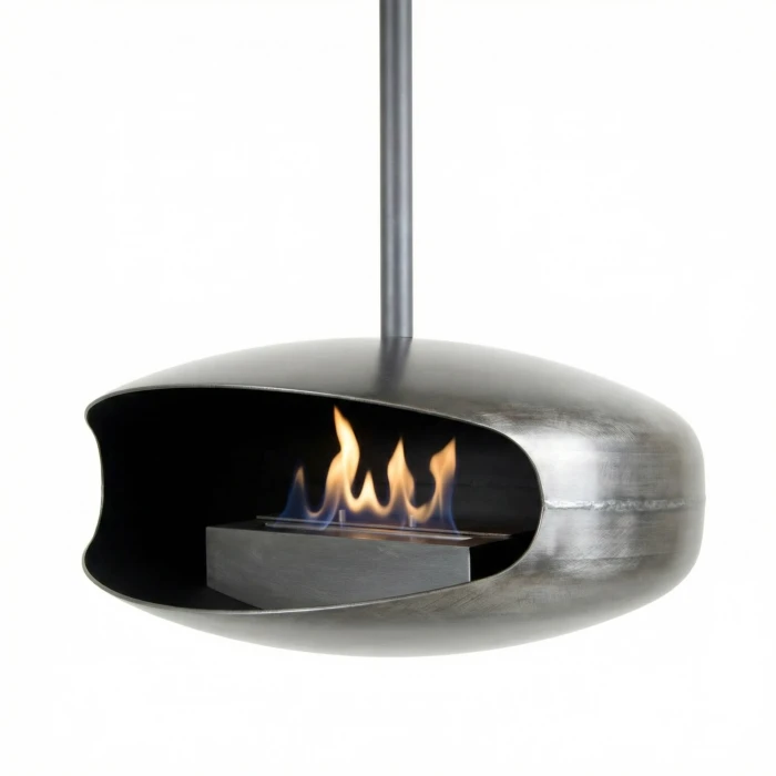 Hein och Haugaard UFO-50 New York Rund Takmonterad etanolkamin i st&aring;l