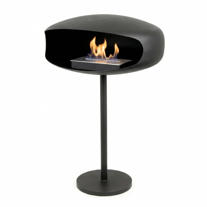 Frist&aring;ende etanolkamin p&aring; fot i Svart - UFO-60 Hein & Haugaard