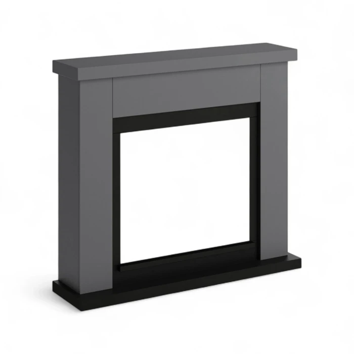 TAGU Frode Gris - Marco para chimenea moderno, ideal como revestimiento decorativo para chimeneas el&eacute;ctricas. Estilo contempor&aacute;n