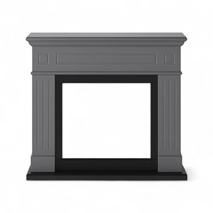 Marco para chimenea TAGU Larsen Gris con dise&ntilde;o elegante y acabado mate