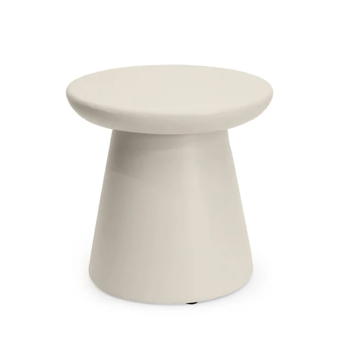 Rund sidebord i Oyster Beige – Udendørs komposit sidebord Rund sidebord i Oyster Beige – Udendørs komposit sidebord
