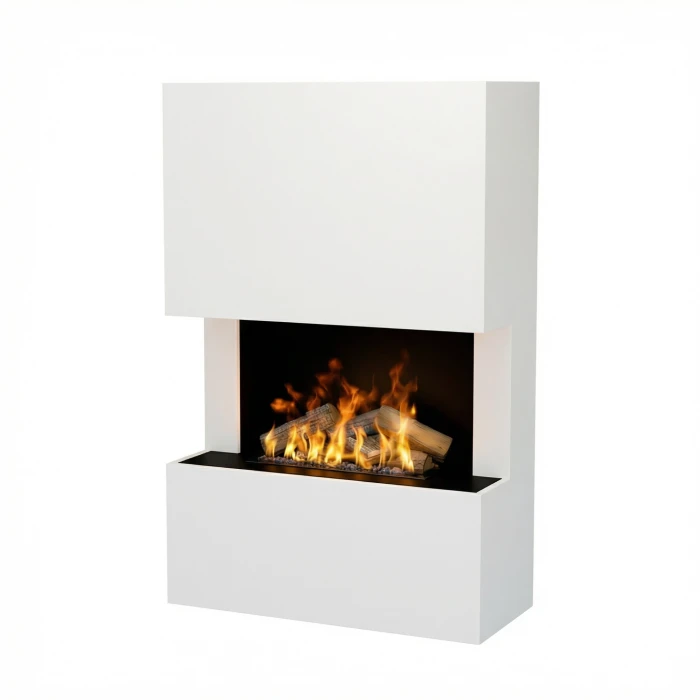 Glow Fire Tucholsky 3-sidig Vit - OMC 600 | Frist&aring;ende Vatten&aring;ngkamin, Vit, 91 cm x 150 cm x 35 cm