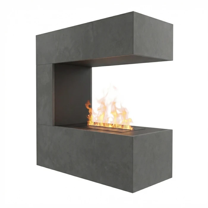 Glow Fire Schiller Wall Grey Wall-mounted Water Vapour Fireplace &ndash; Realistic Flame Effect
