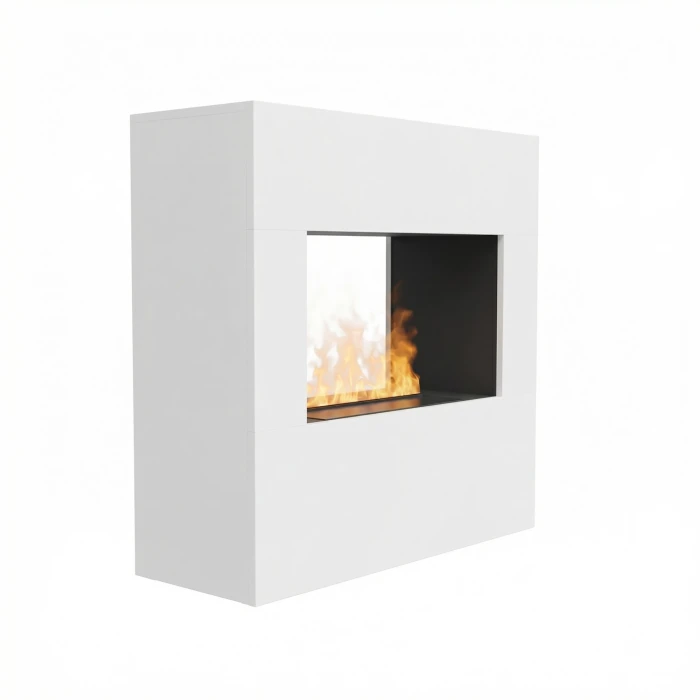 Glow Fire Goethe Elkamin OMC 600 &ndash; Realistisk L&aring;ga, Milj&ouml;v&auml;nlig Design, Frist&aring;ende (Vit)
