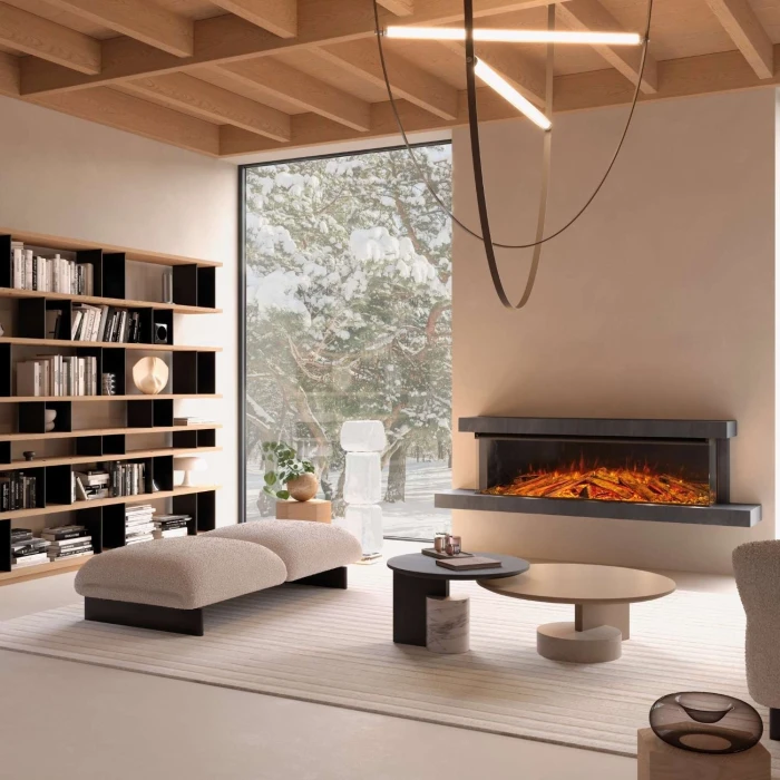 La Nordica Lumen 1600 wall-mounted electric fireplace with anthracite frame