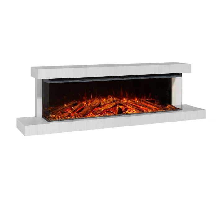 La Nordica Lumen 1600 Wall-Mounted Fireplace – Chalk Finish La Nordica Lumen 1600 wall-mounted electric fireplace with chalk frame