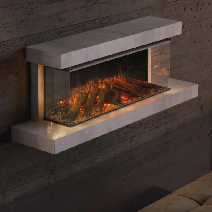 La Nordica Lumen 870 Wall-Mounted Fireplace – Stone Finish La Nordica Lumen 870 wall-mounted electric fireplace with stone frame