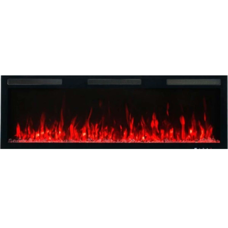 Majestic PRO Elpejs 213 cm – Aflamo, Bestil Nu Aflamo Majestic PRO elektrisk pejs 213 cm vægmonteret med bredt sort glas og LED-flamme