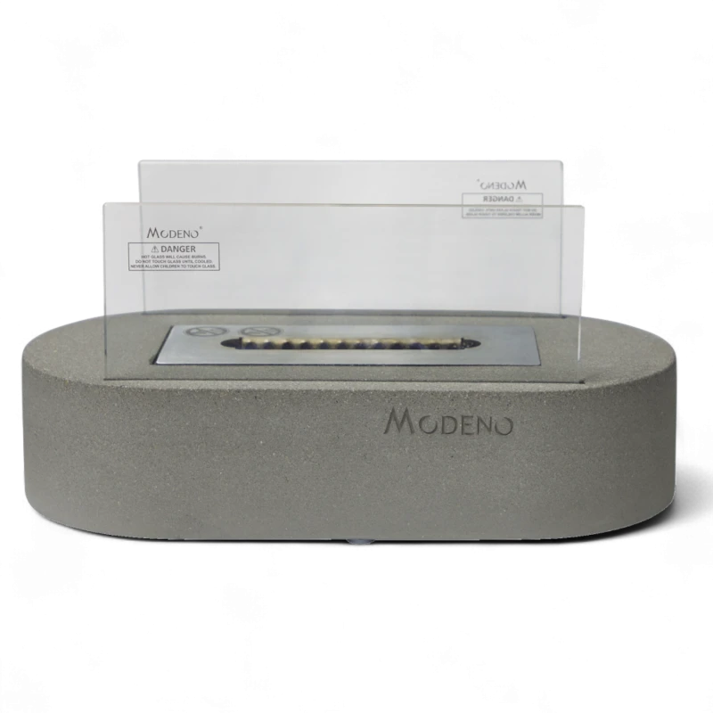 Luspa biopejs &ndash; lys bordmodel i beton med glasafsk&aelig;rmning