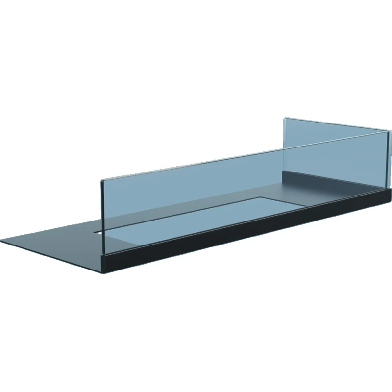 Højrevendt hjørnepejs 60cm sikkerhedsglas Sikkerhedsglas højrevendt på 600 mm