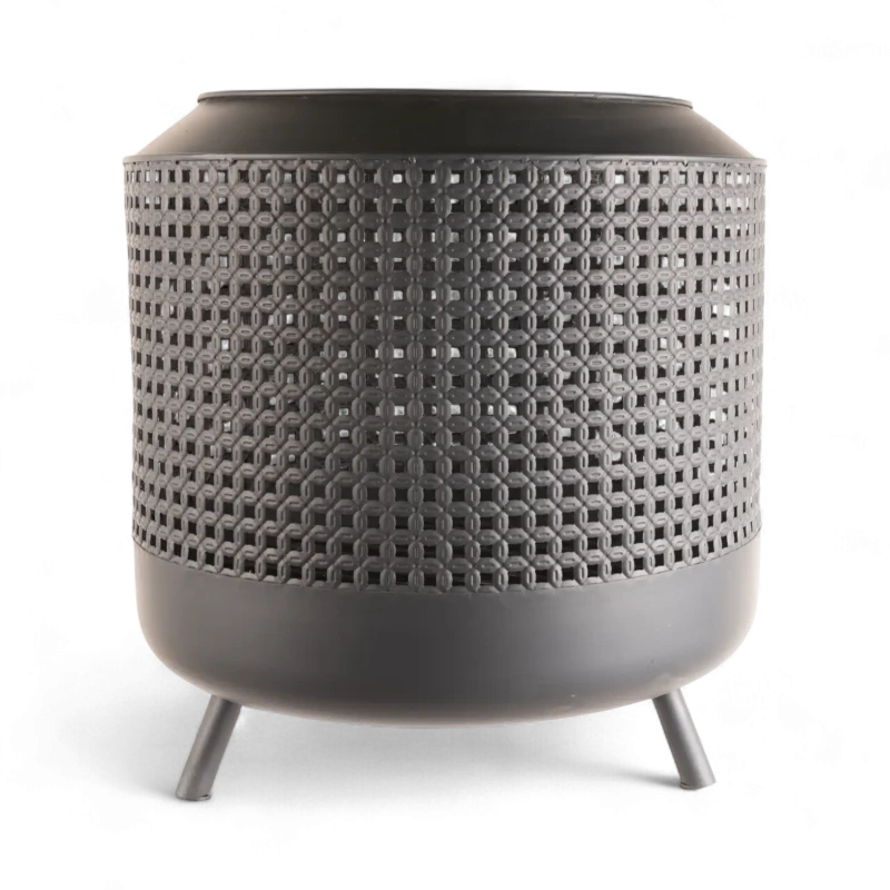 RedFire Midland b&aring;lkurv med rist i sort st&aring;l &ndash; udend&oslash;rs ildsted