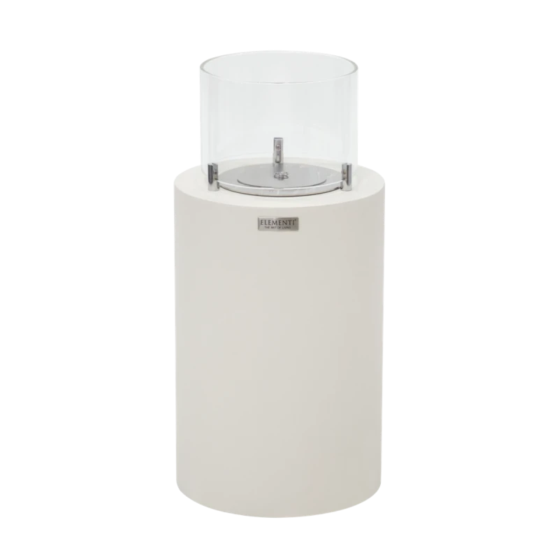 BOSTON biopejs i Cream White &ndash; s&oslash;jleformet model med glasindsats og 5,5 kW varme