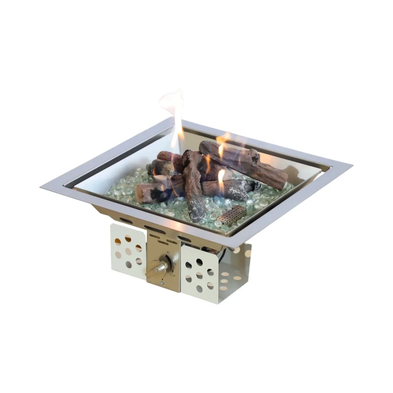 Indbygnings gasbrænder i rustfrit stål – perfekt til udendørs gør det selv-projekter. Indbygnings gasbrænder 40 cm i rustfrit stål til udendørs gør det selv-pejs.