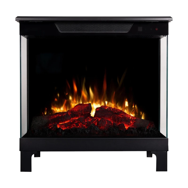 Aflamo Tower 61 fritst&aring;ende elektrisk pejs med 3-sidet glas og 3D LED-flammeeffekt