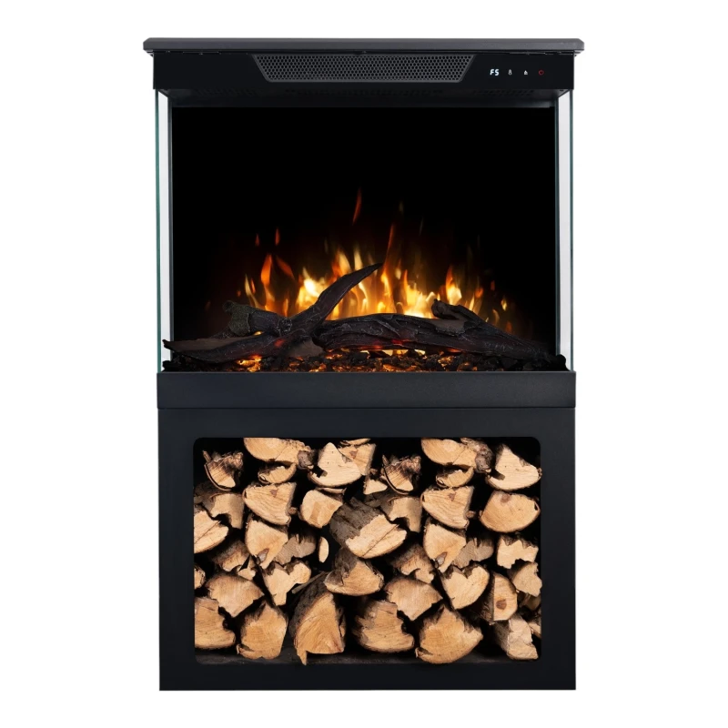 Aflamo Tower 76 elpejs med br&aelig;ndeopbevaring og 3-sidet flammeudsyn