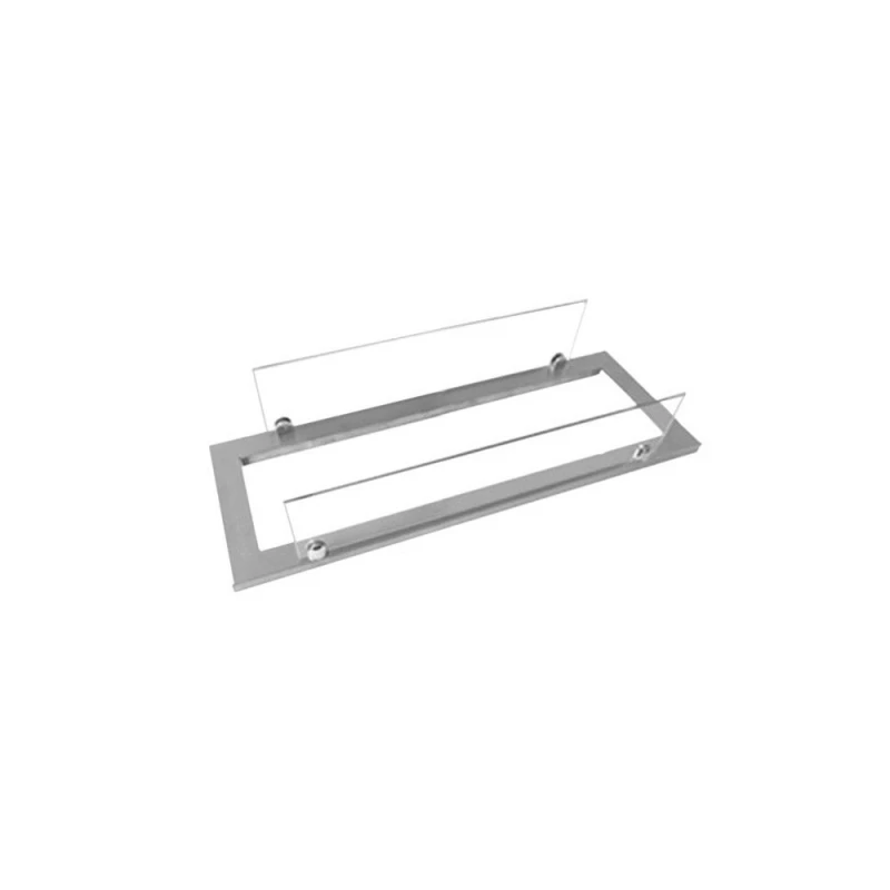 Staalramme med glas til braender