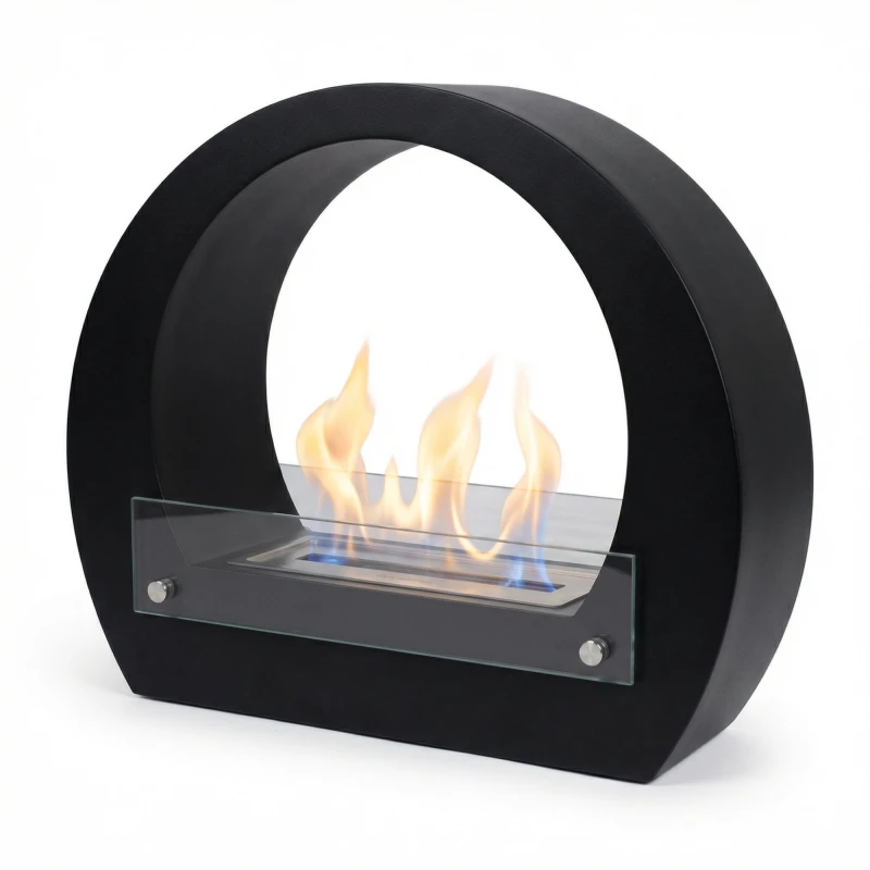 Ethanolpejs i sort til gulv med bred bue