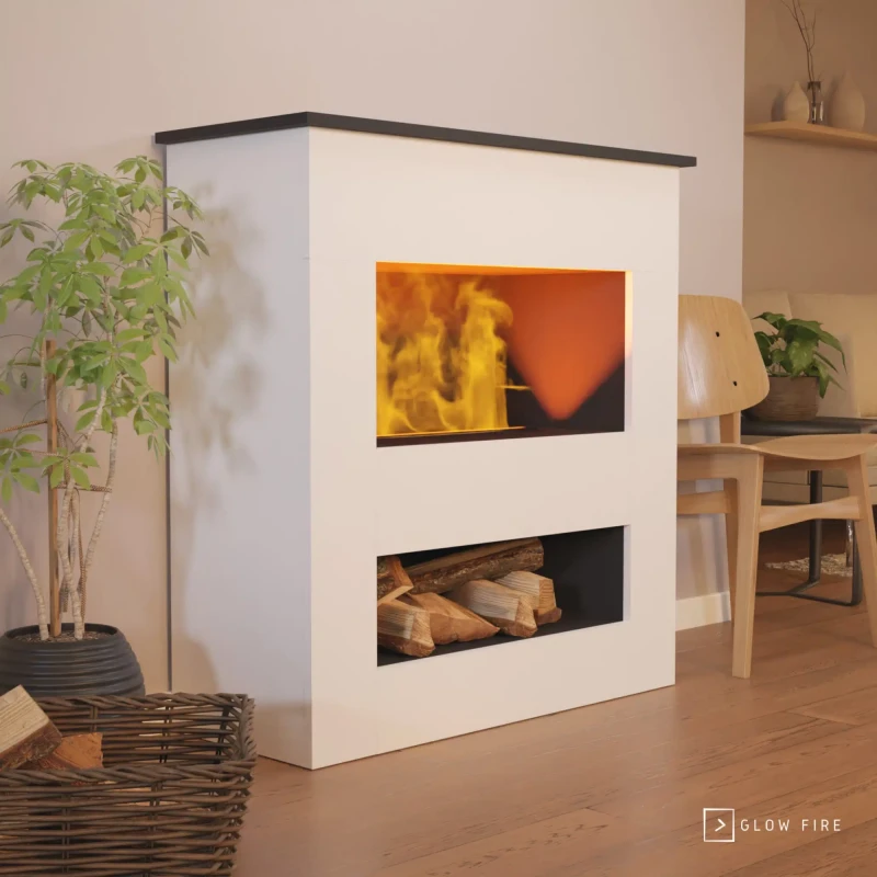 Brecht El-pejs OMC 600 | Fritstående Vanddamp Pejs Brecht Elektrisk Pejs OMC 600 – Realistisk Flamme, Miljøvenligt Design, Fritstående