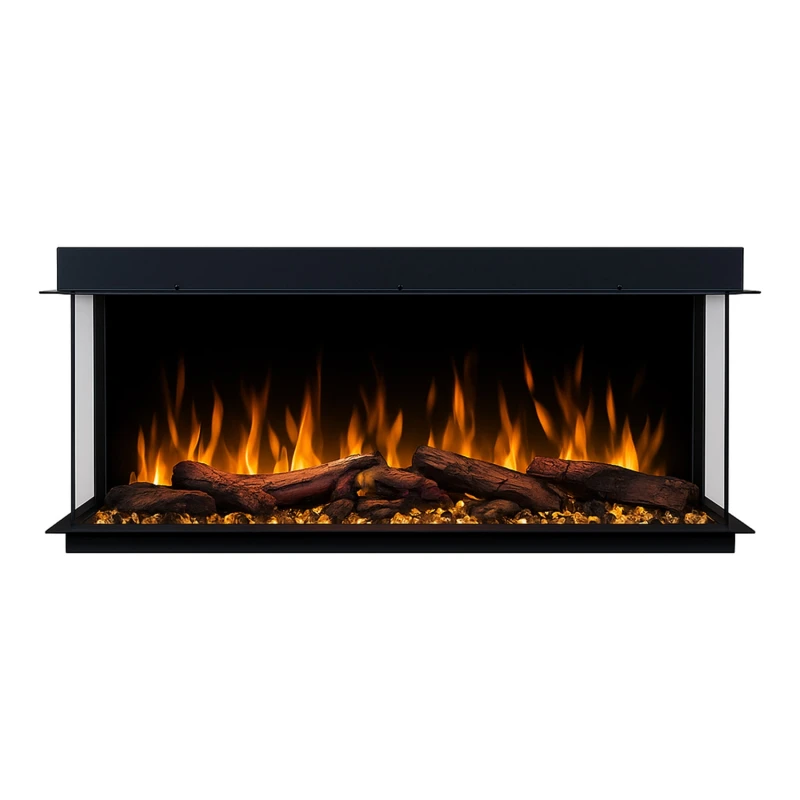 Solis 90 - 3-sidet indbygningselpejs