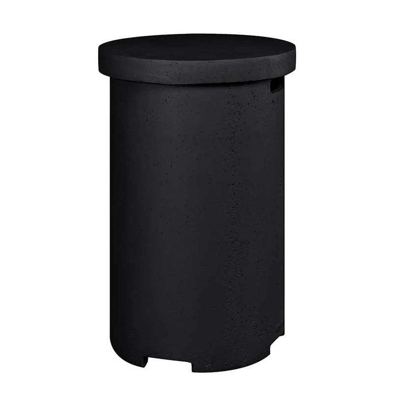 Rund Gasflaskeskjuler - Sort Komposit - 41x62cm