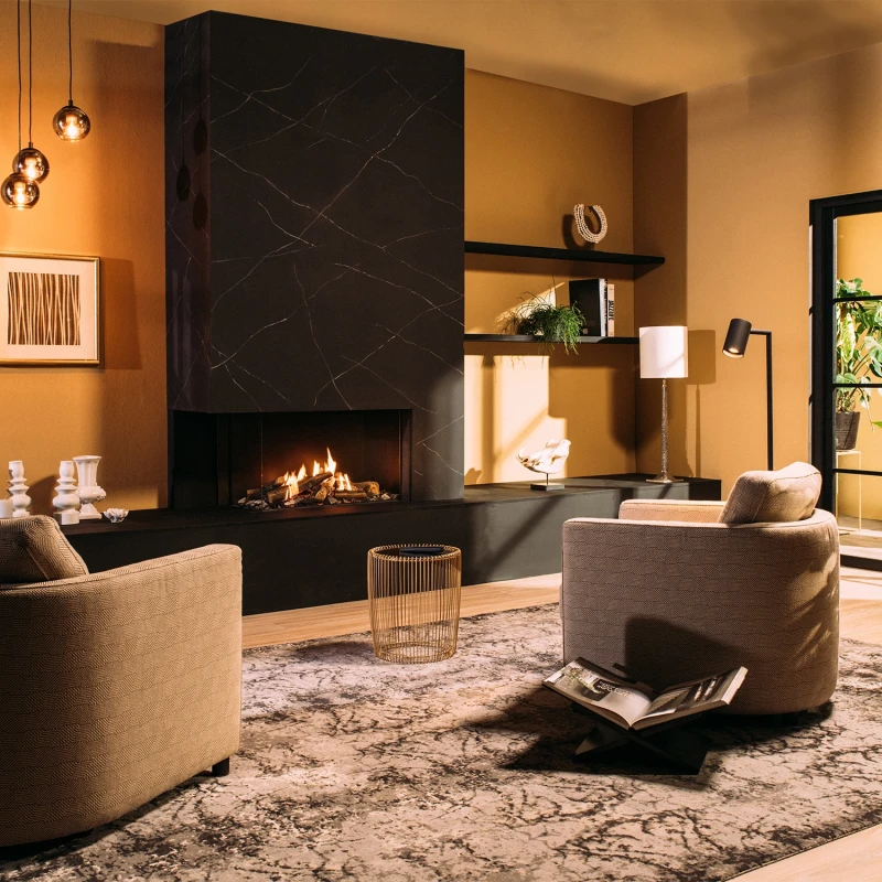 Faber MatriX Hybrid 800/500 II gaspejs med sort finish og hj&oslash;rnedesign