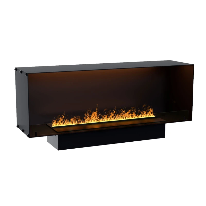 Foco Myst One 1500 – Elegant hybridpejs til vægindbygning Foco Myst One 1500 – Hybridpejs med én åben side og realistisk flammeeffekt