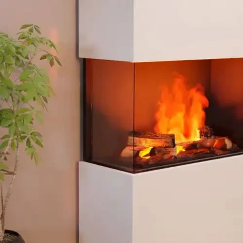 Glasplade fra Glow Fire til vanddamppejse