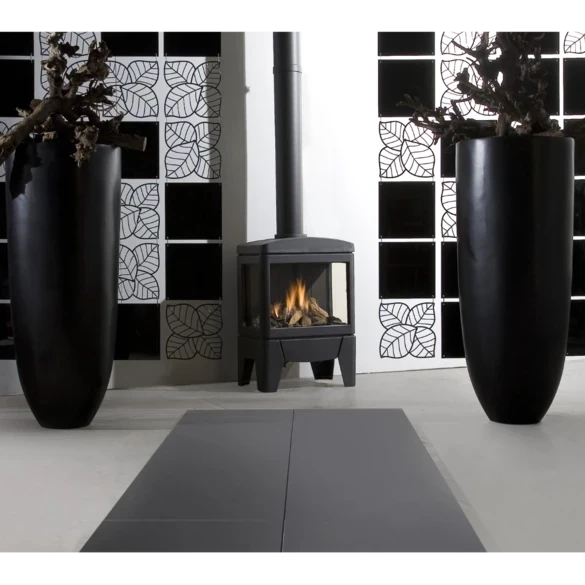 Faber Jelling gaspejs i sort med fjernbetjening og 6,1 kW varmeeffekt